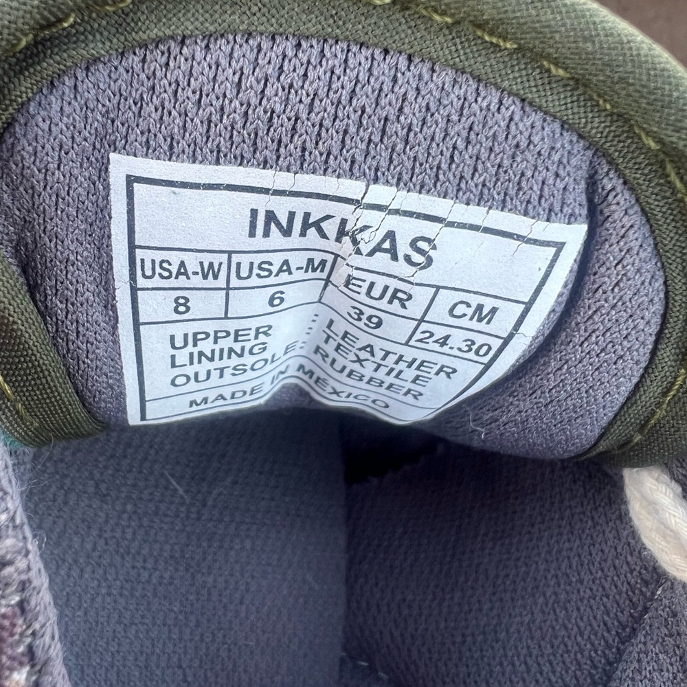 inkkas Olive Green and Gray Casual Lace-Up Sneakers - Picture 5 of 5